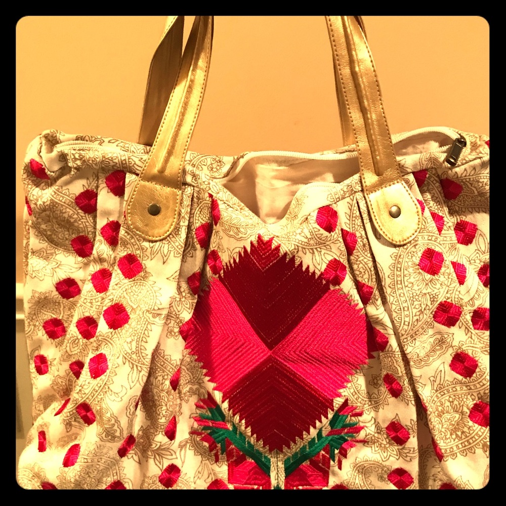 Hand made embroiled handbag